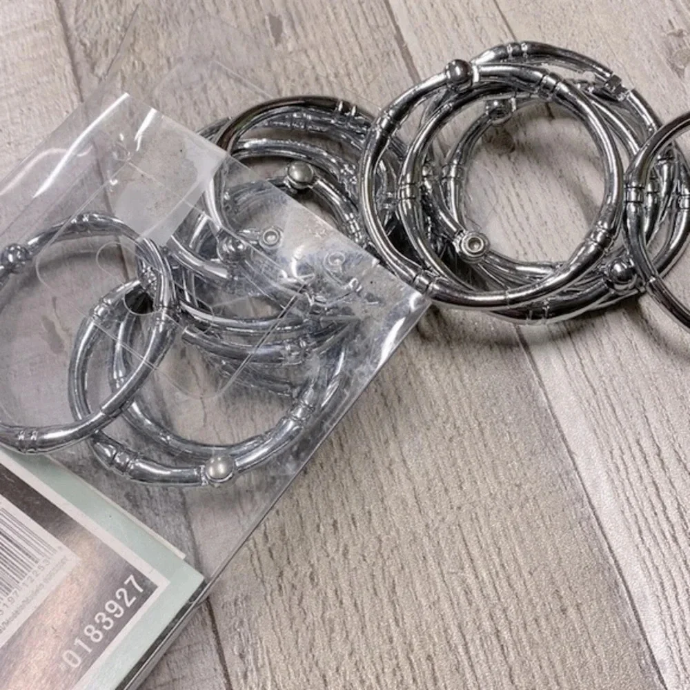 Allen + Roth silver shower curtain hangers